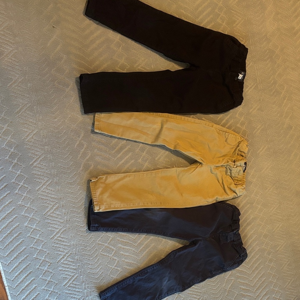 Children’s Place Uniform Pants Trio - Black, Khaki, Navy